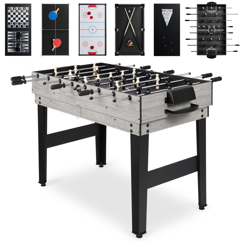 10 - in - 1 Combo Game Table Set w/ Pool, Foosball, Ping Pong, Chess - 2x4ft - Saiyora&Zubaid