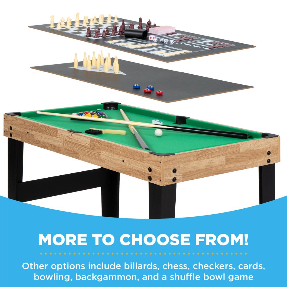 10 - in - 1 Combo Game Table Set w/ Pool, Foosball, Ping Pong, Chess - 2x4ft - Saiyora&Zubaid