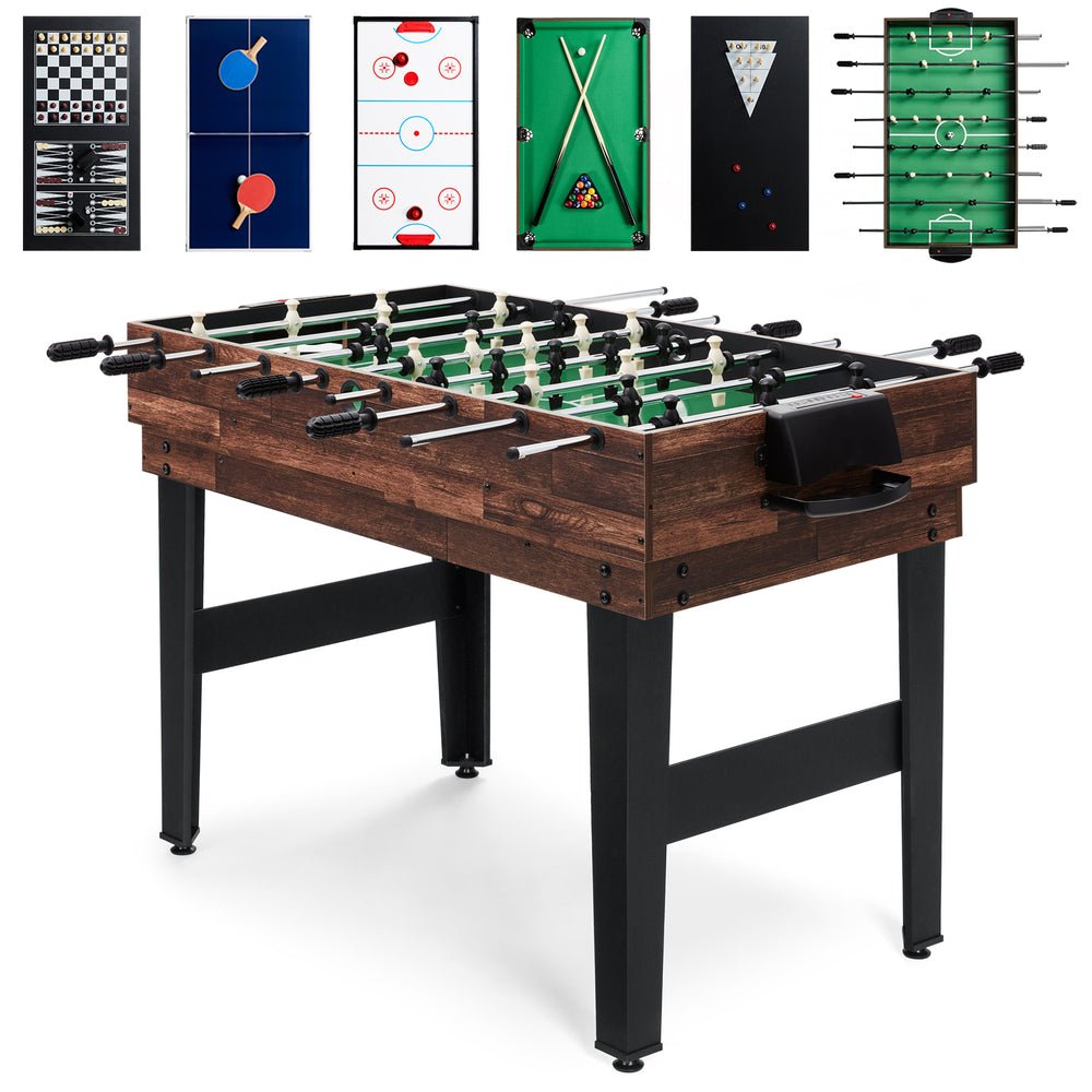 10 - in - 1 Combo Game Table Set w/ Pool, Foosball, Ping Pong, Chess - 2x4ft - Saiyora&Zubaid