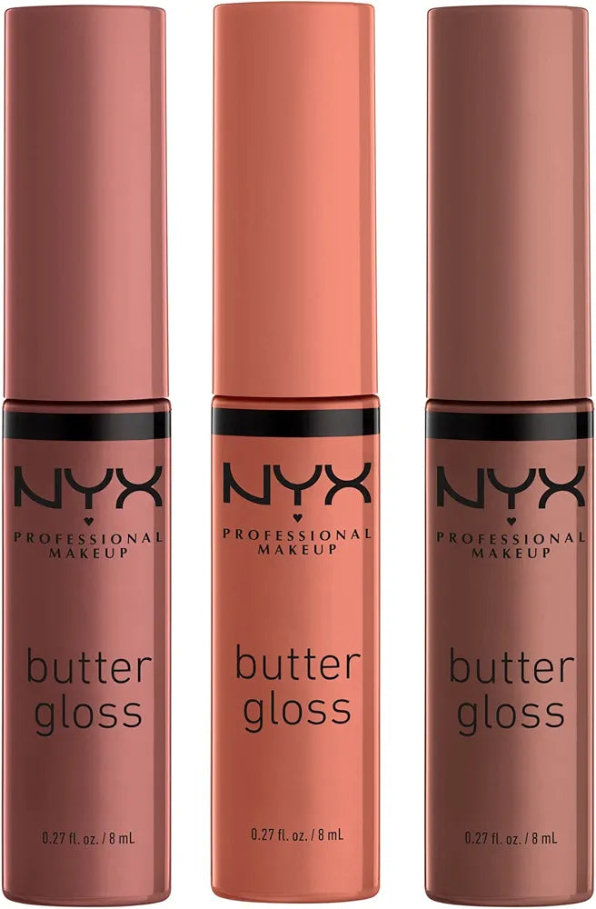 Butter Gloss, Non-Sticky Lip Gloss - Sugar Glass (Clear), Pack Of 3