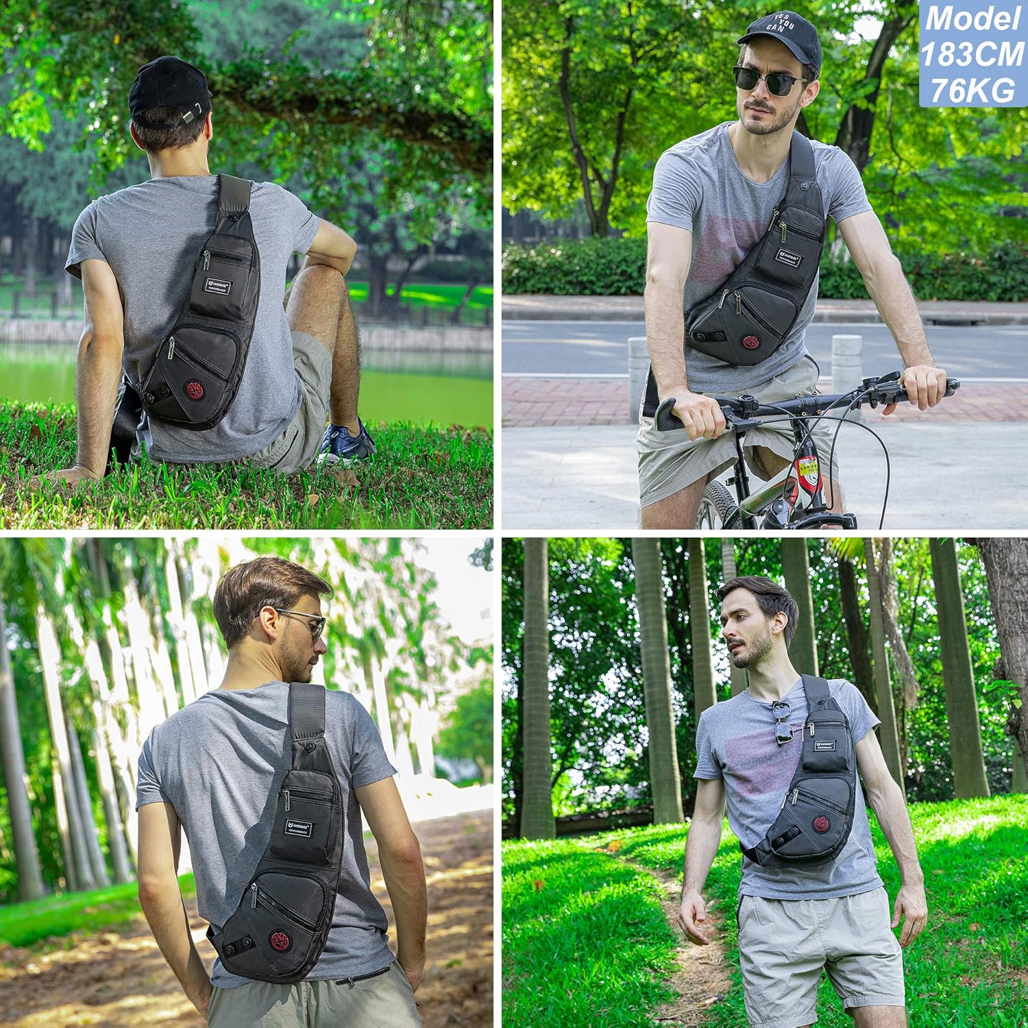 Sling Bag Chest Shoulder Backpack Crossbody Bags Casual Daypack for Men Women