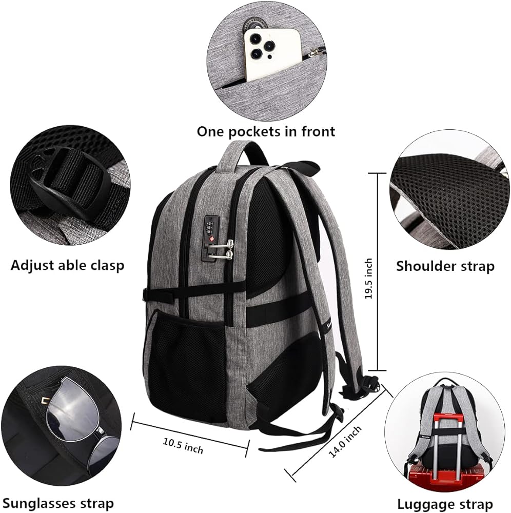 Anti Theft Laptop Backpack Travel Backpacks with usb Charging Port for Women Men College High School Computer Backpack Bag Fits 17 Inch Laptop - Saiyora&Zubaid