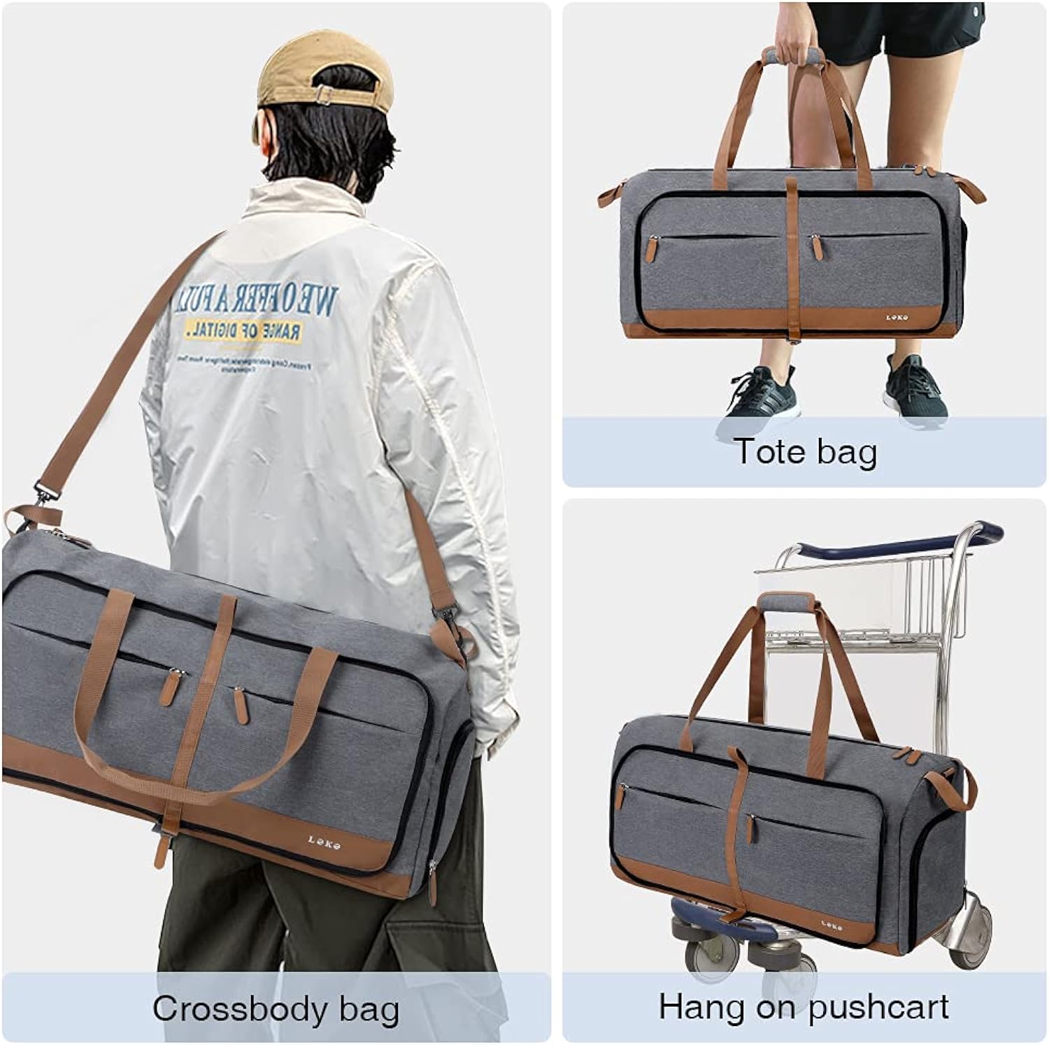 Foldable 80L Travel Duffel Bag with Shoe Compartment - Saiyora&Zubaid