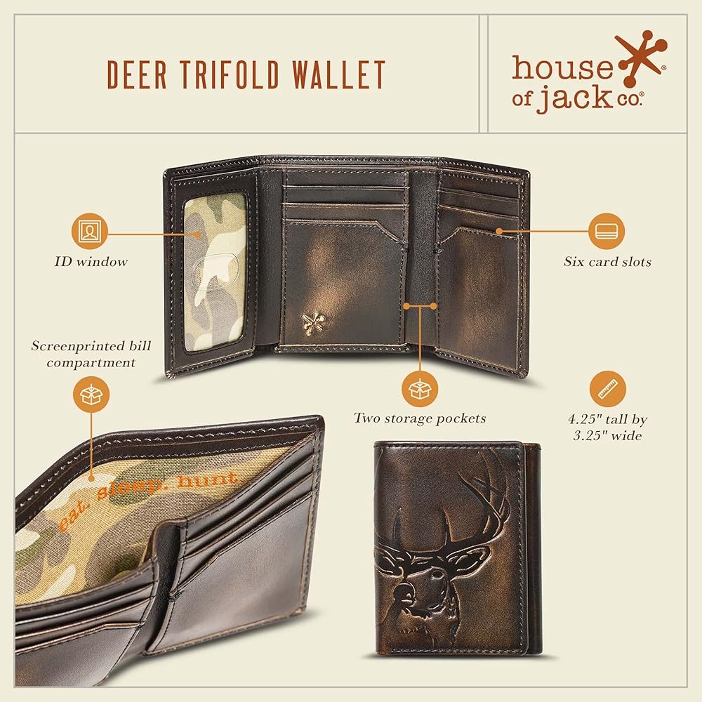 House of Jack DEER Trifold Wallet | Full Grain Leather - Saiyora&Zubaid