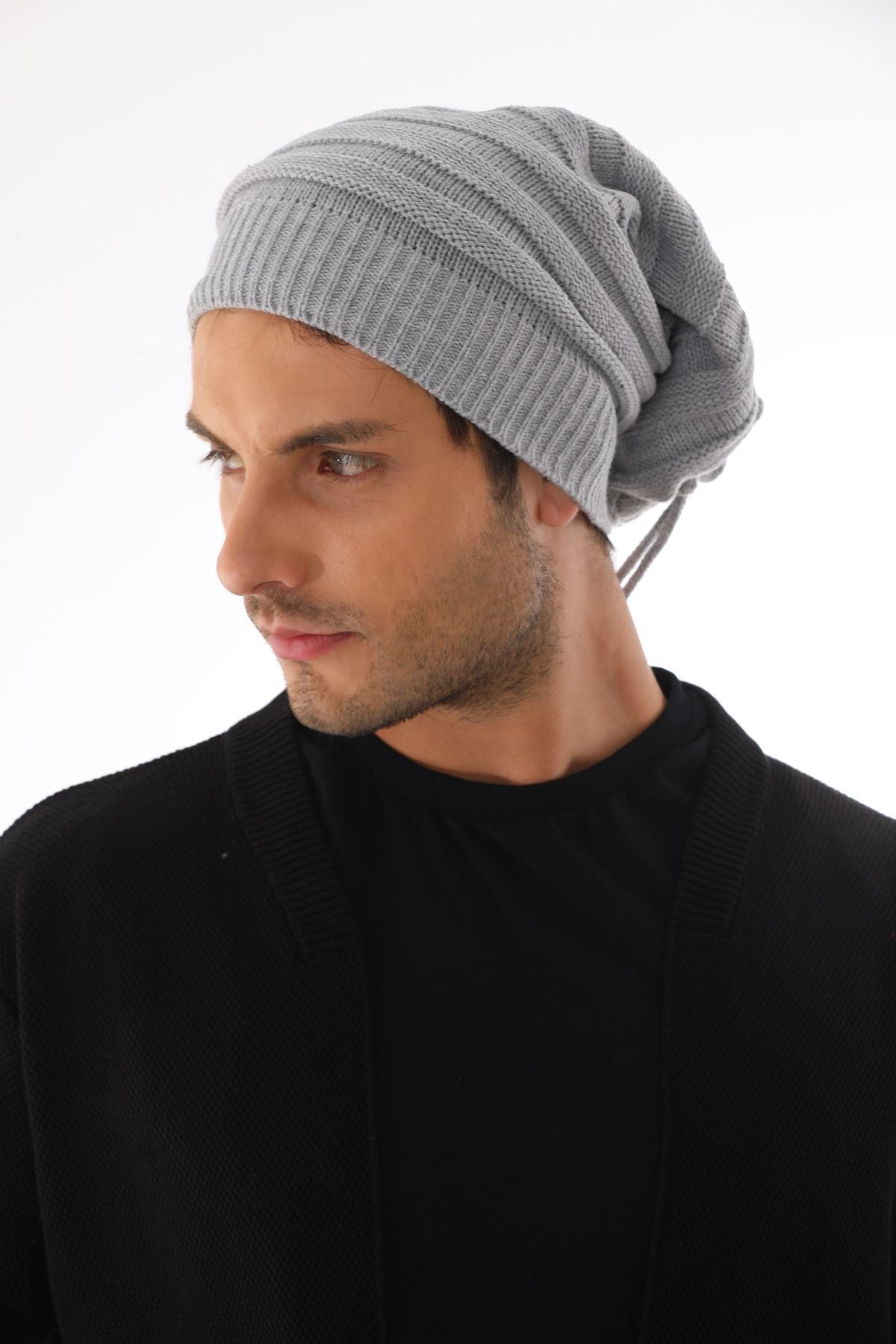 Men's Anthracite Stringed Beret - Saiyora&Zubaid