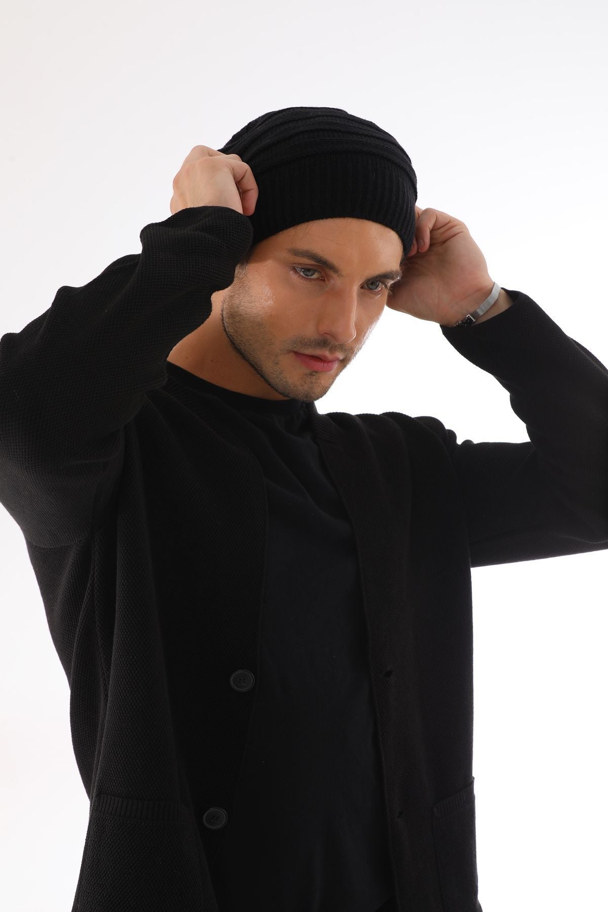 Men's Anthracite Stringed Beret - Saiyora&Zubaid