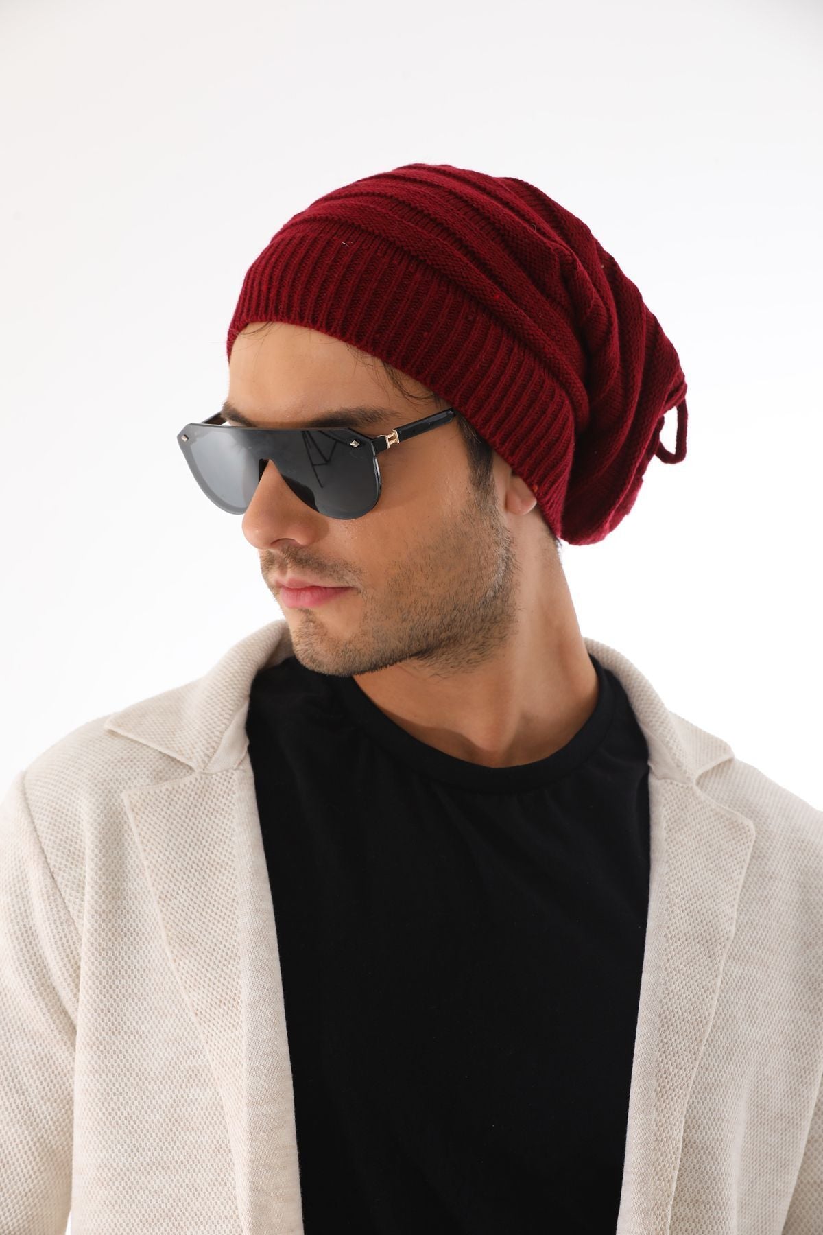 Men's Anthracite Stringed Beret - Saiyora&Zubaid