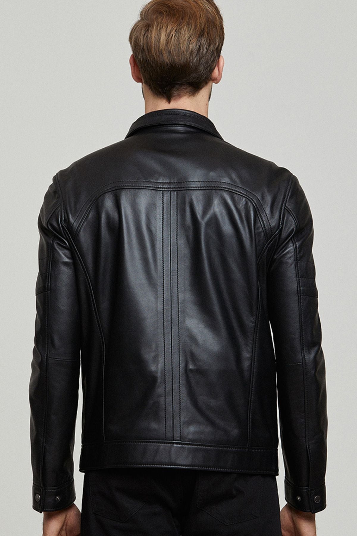 Men's Black Leather Jacket - Saiyora&Zubaid