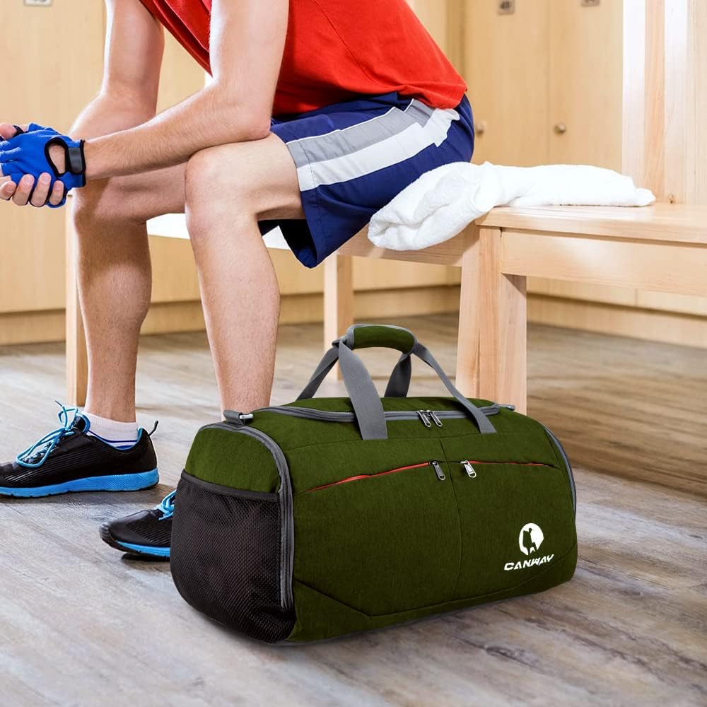 S&Z Sports Gym Bag, Travel Duffel bag with Wet Pocket & Shoes Compartment for men women, 45L, Lightweight - Saiyora&Zubaid