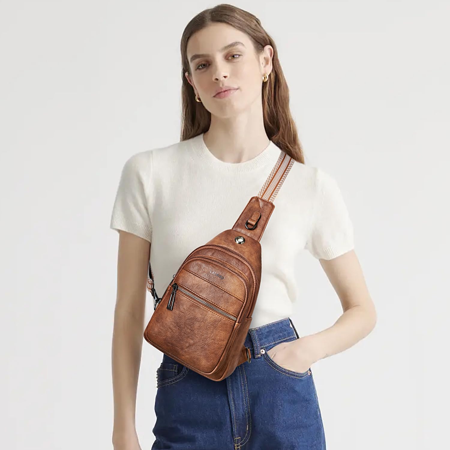 Unisex Faux Leather Sling Bag & Fanny Pack - Saiyora&Zubaid