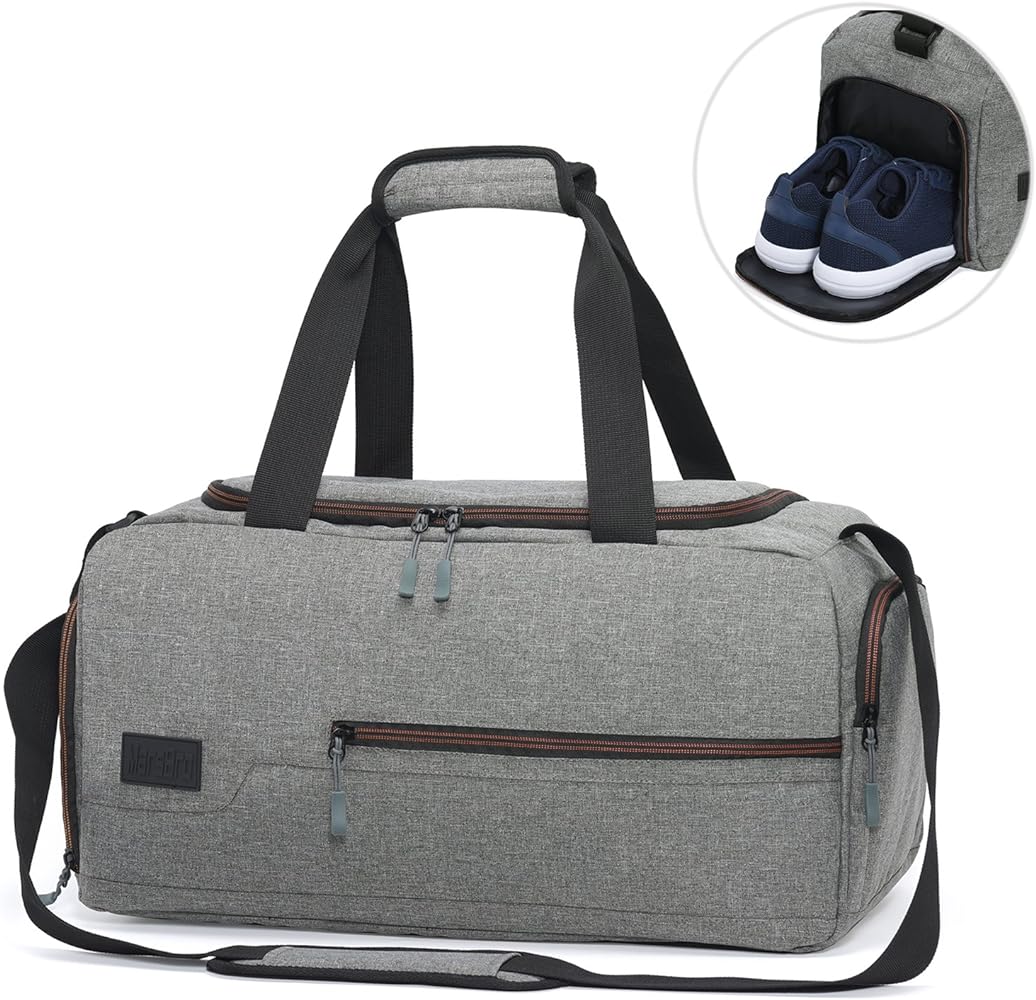 Water Resistant Sports Gym Travel Weekender Duffel Bag with Shoe Compartment - Saiyora&Zubaid