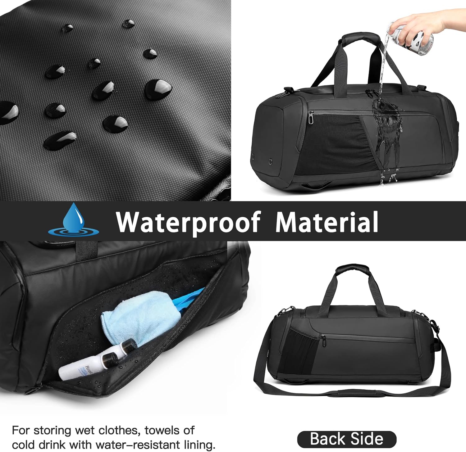 Waterproof Gym Duffel Bag with Shoe Compartment – Travel Weekender for Men & Women - Saiyora&Zubaid