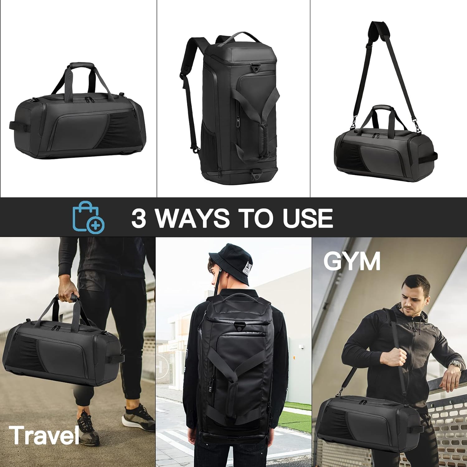 Waterproof Gym Duffel Bag with Shoe Compartment – Travel Weekender for Men & Women - Saiyora&Zubaid