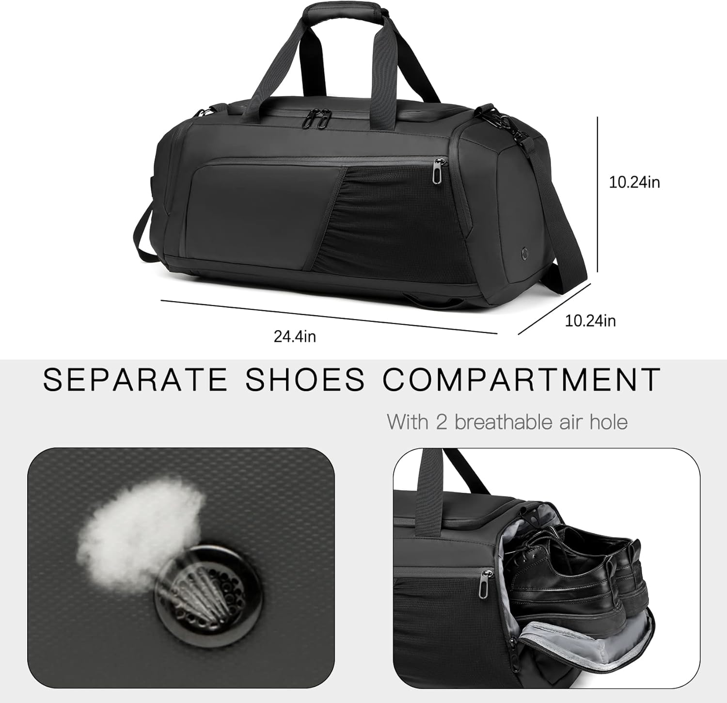 Waterproof Gym Duffel Bag with Shoe Compartment – Travel Weekender for Men & Women - Saiyora&Zubaid