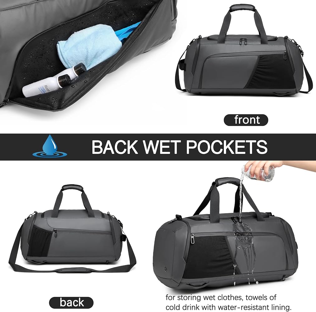 Waterproof Gym Duffel Bag with Shoe Compartment – Travel Weekender for Men & Women - Saiyora&Zubaid