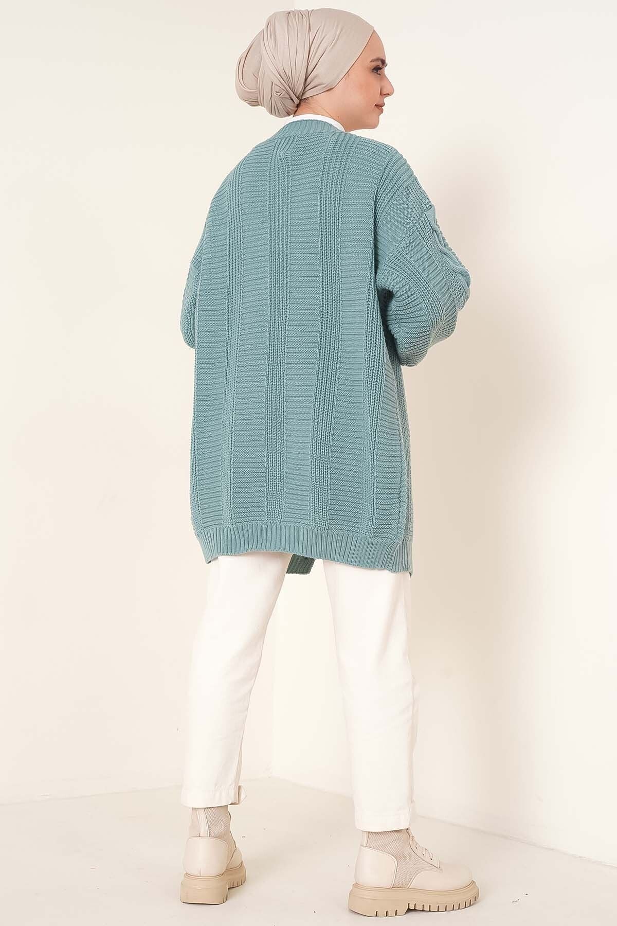 Women's Knitted Cardigan 5 Buttons Knitted Cardigan Stone - Saiyora&Zubaid